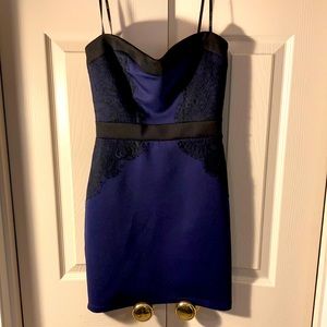 GUESS Cocktail Mini Dress Purple and Black Lace